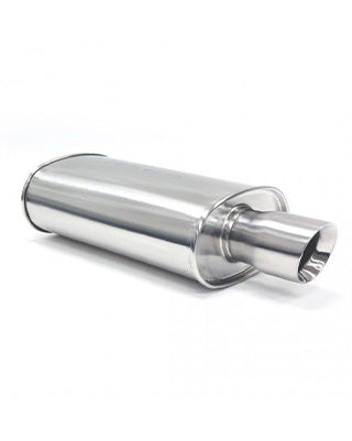 Blox Racing Universal Muffler – Double-Wall Tip Polished Stainless Steel
