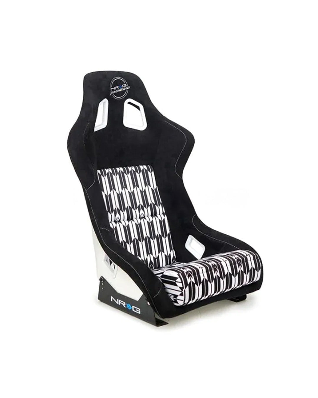 NRG Innovations Bucket Seat Yaba Print Black White Suede