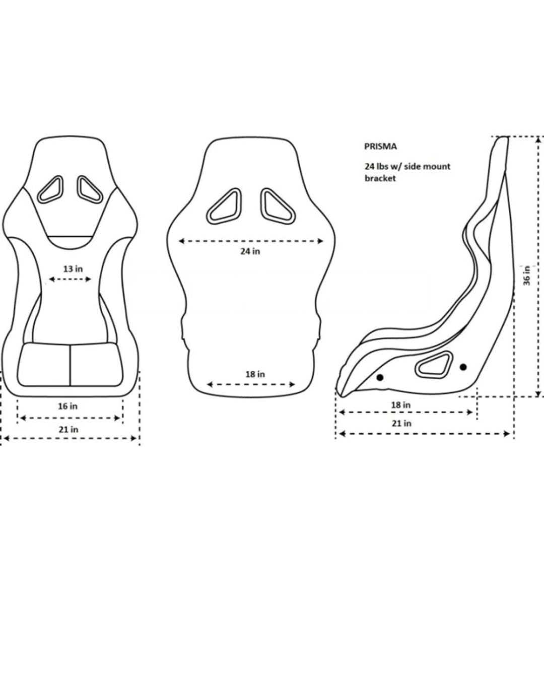 NRG Innovations Bucket Seat Yaba Print Black White Suede