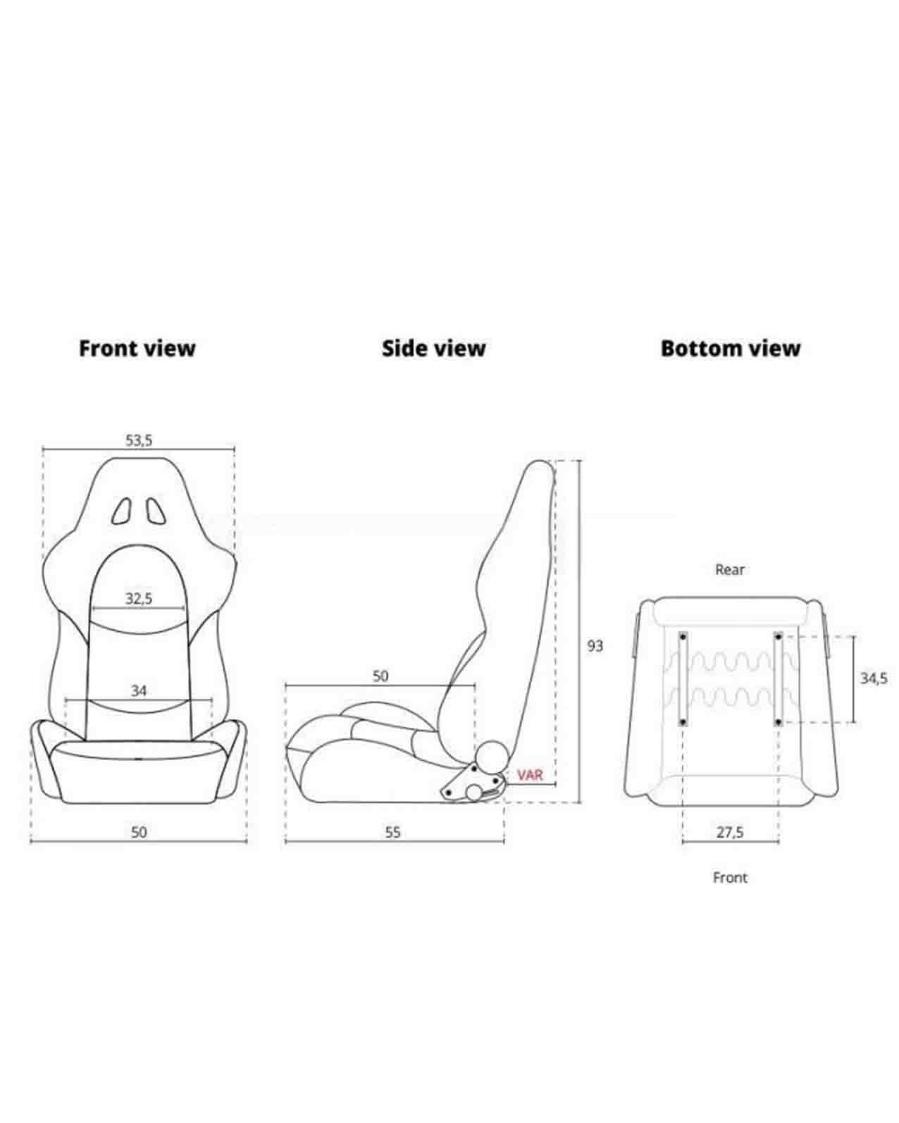 SK-Import Adjustable Seat – Eco Soft Style | Black & Red Textile with Red Cross Stitching