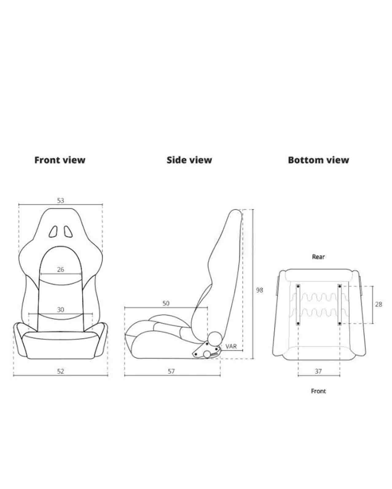 SK-Import Adjustable Seat – JW Style | Black & Silver Synthetic Leather with White Cross Stitching
