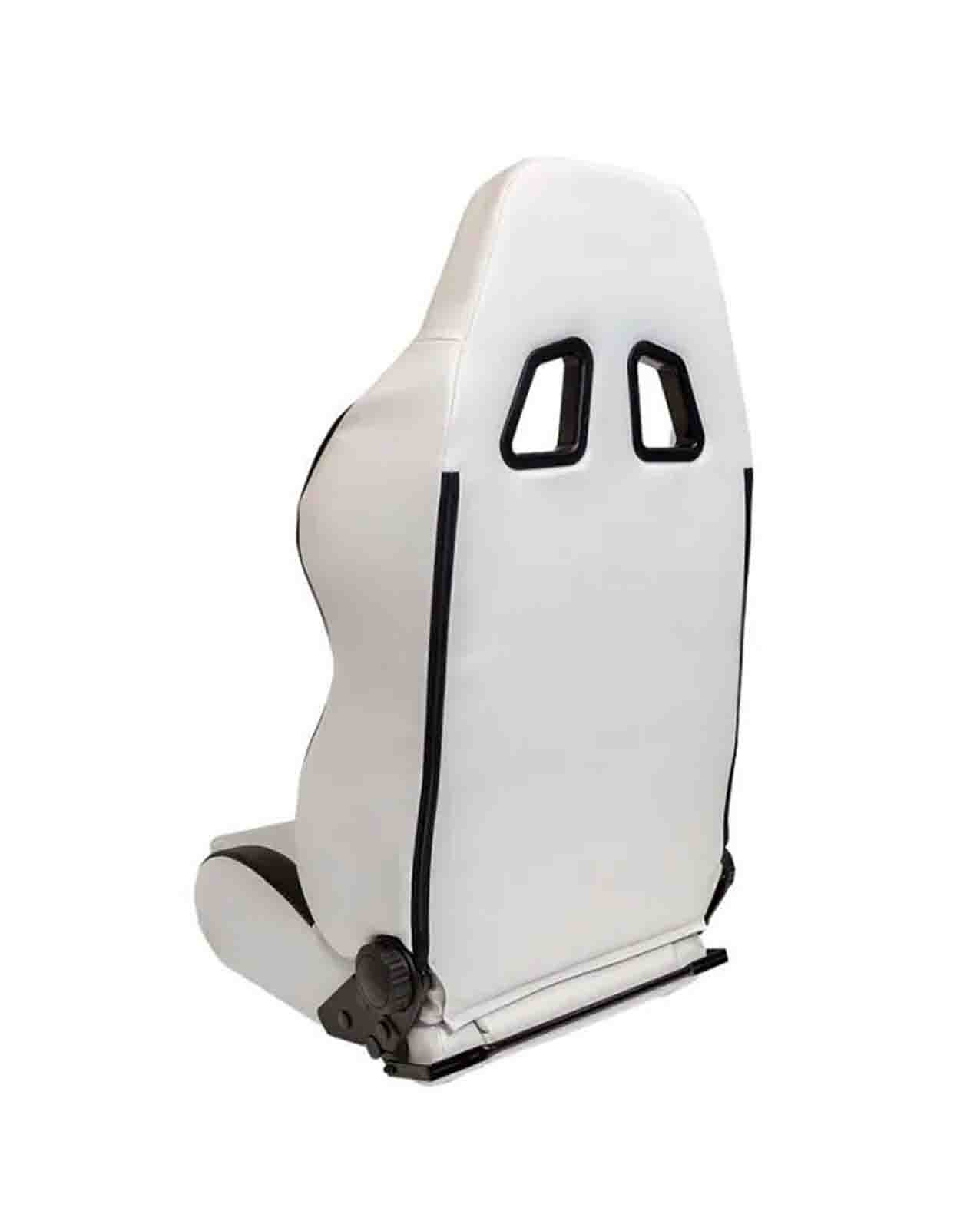 SK-Import Adjustable Seat – Type T Style | White & Black Synthetic Leather