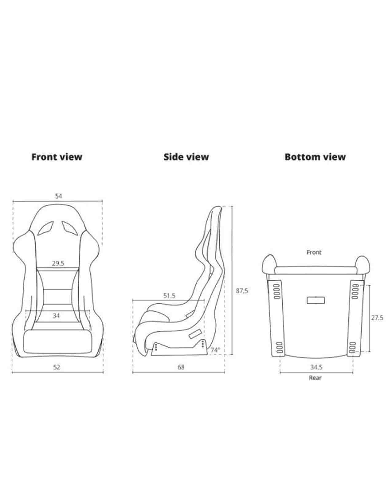 SK-Import Bucket Seat – Zandvoort Style | Black Synthetic Leather