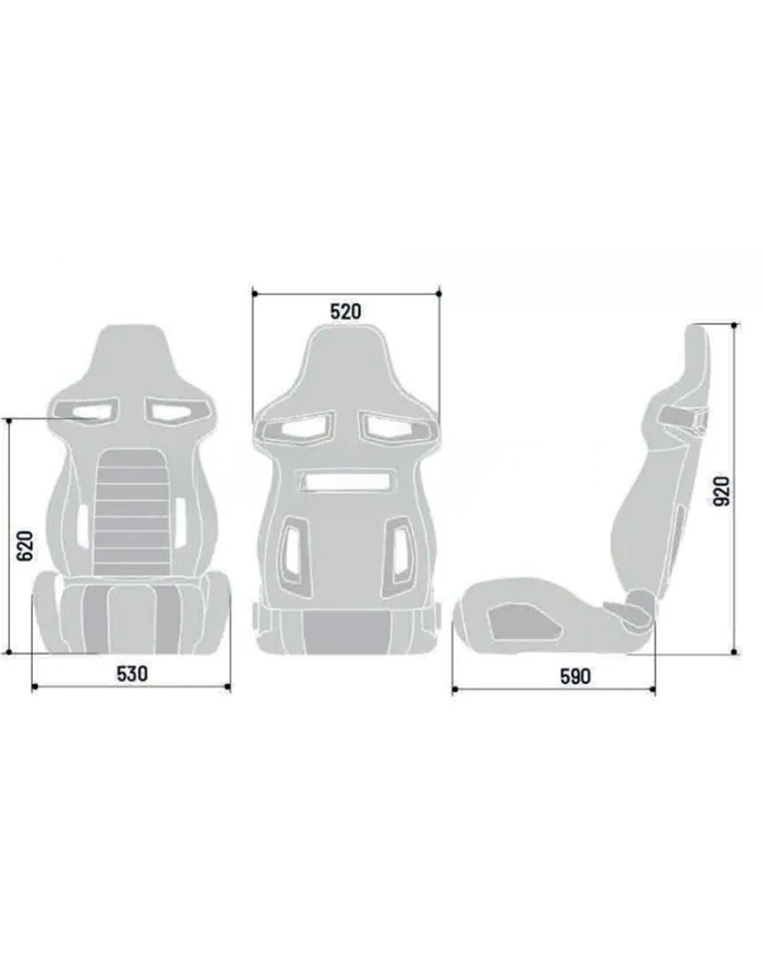 Sparco Adjustable Seat R333 Grey Textile