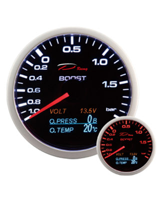 Depo Racing Gauge 4 in 1 Series Black 60mm