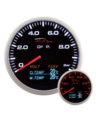 Depo Racing Gauge 4 in 1 Series Black 60mm
