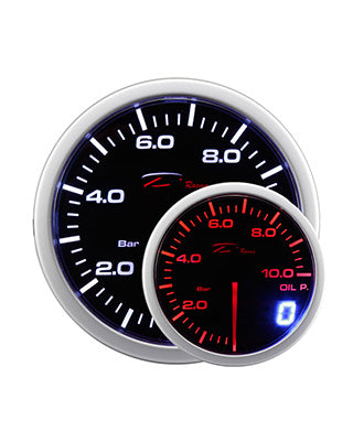Depo Racing Gauge Dual View Series Black 52mm Oil Pressure