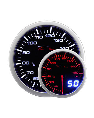 Depo Racing Gauge Dual View Series Black 52mm Oil Temperature