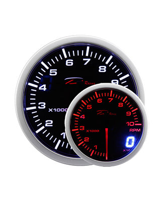 Depo Racing Gauge Dual View Series Black 52mm Tachometer