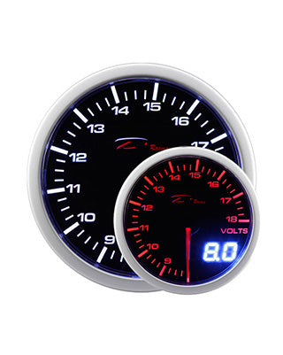 Depo Racing Gauge Dual View Series Black 52mm Voltage