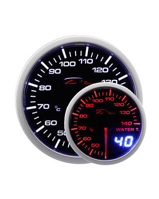 Depo Racing Gauge Dual View Series Black 52mm Water Temperature