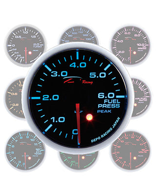Depo Racing Gauge SKPK Series Black 52mm Fuel Pressure