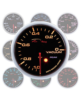 Depo Racing Gauge SKPK Series Black 52mm Vacuum