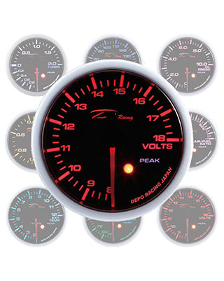 Depo Racing Gauge SKPK Series Black 52mm Voltage