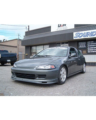 PU Design Front Bumper Lip Mugen Style – Black Polyurethane – Honda Civic EG