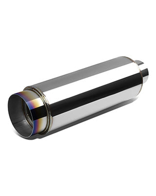 SK-Import Rear Universal Muffler – Burnt Tip Stainless Steel