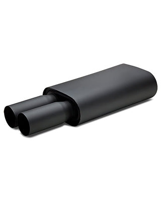 SK-Import Rear Universal Muffler – Dual Tip Black Stainless Steel