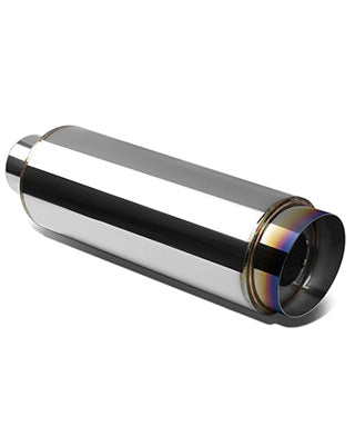 SK-Import Universal Muffler – Slanted Burnt Tip Stainless Steel