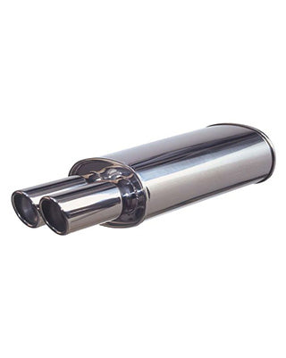 SK-Import Universal Muffler – Sport Round Stainless Steel