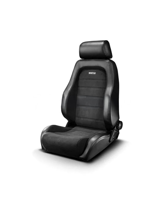 Sparco Adjustable Seat GT Black Cross Stitching Black Synthetic Leather